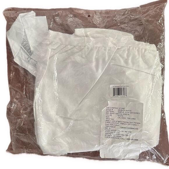 The Company Store White Gathered Bedskirt California King Brand New in Package